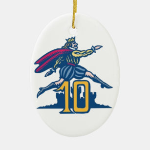 Ten Lords a-Leaping Ceramic Tree Decoration