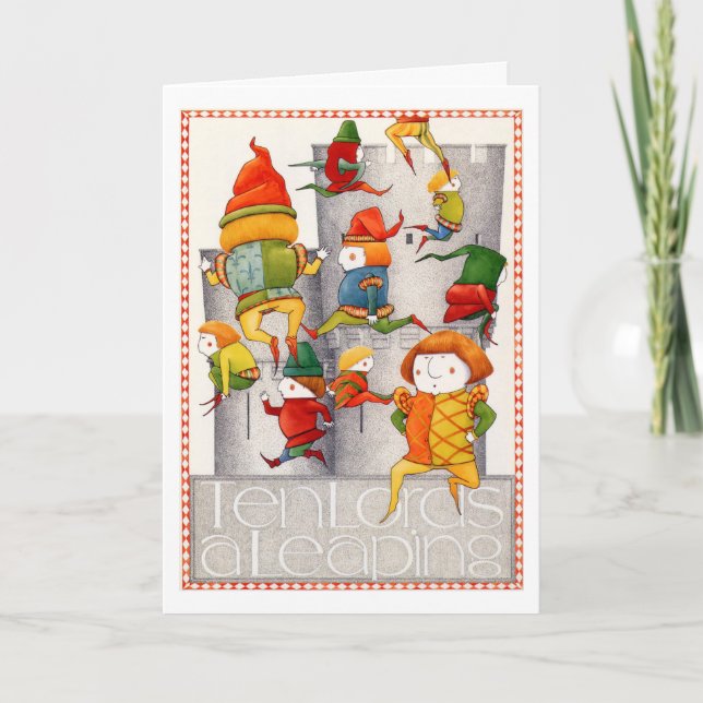 TEN LORDS A LEAPING Christmas Card (Front)