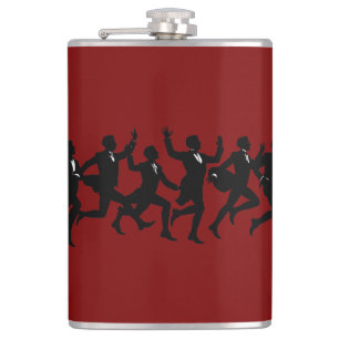Ten Lords A Leaping Cut-Out Stencil-Style 5 Hip Flask