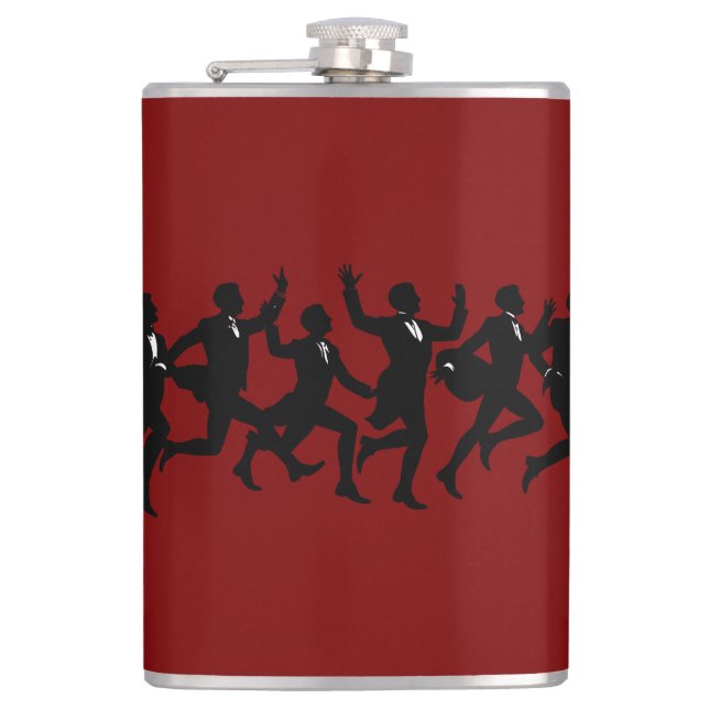 Ten Lords A Leaping Cut-Out Stencil-Style 5 Hip Flask (Front)