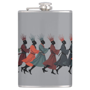 Ten Lords A Leaping Cut-Out Strencil-Style 1 Hip Flask
