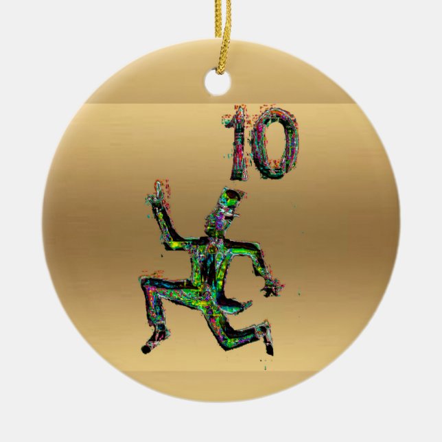 Ten lords a-leaping gold Christmas Decoration (Front)
