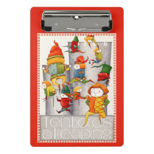 TEN LORDS A LEAPING Mini Clipboard - Red