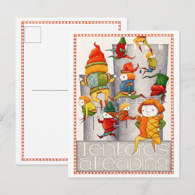 TEN LORDS A LEAPING Postcard (Front/Back)