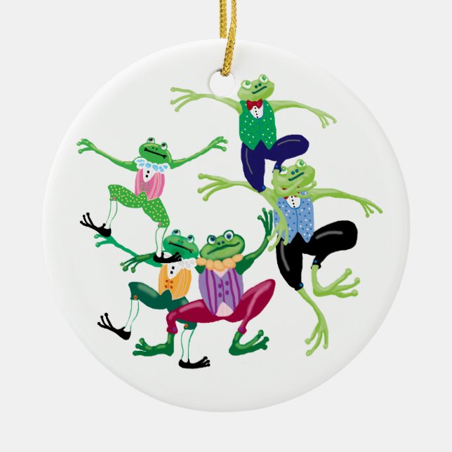 Ten Lords aleaping Ceramic Tree Decoration (Front)