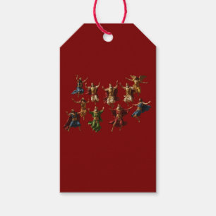 Ten Lords Leaping The Ten Commandments Vector  Gift Tags