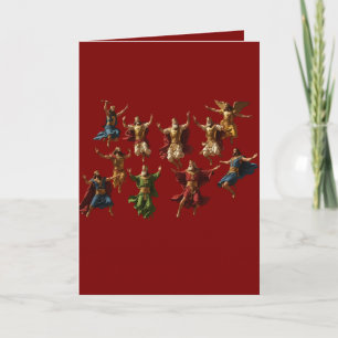 Ten Lords Leaping The Ten Commandments Vector  Holiday Card