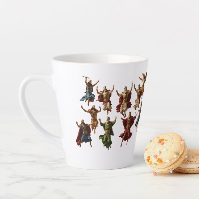 Ten Lords Leaping The Ten Commandments Vector  Latte Mug (In Situ)