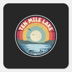 Ten Mile Lake Minnesota Colorful Scene Square Sticker