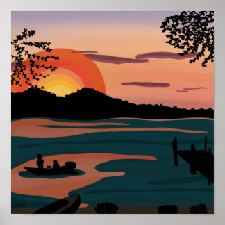Ten Mile Lake Sunset Poster