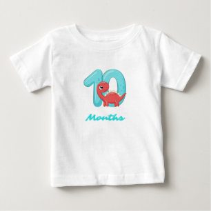 Ten Months cute dinosaur Baby T-Shirt