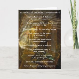 Ten Native American Indian Commandments Card