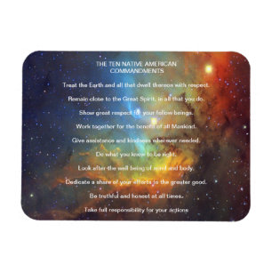 Ten Native American Indian Commandments Magnet