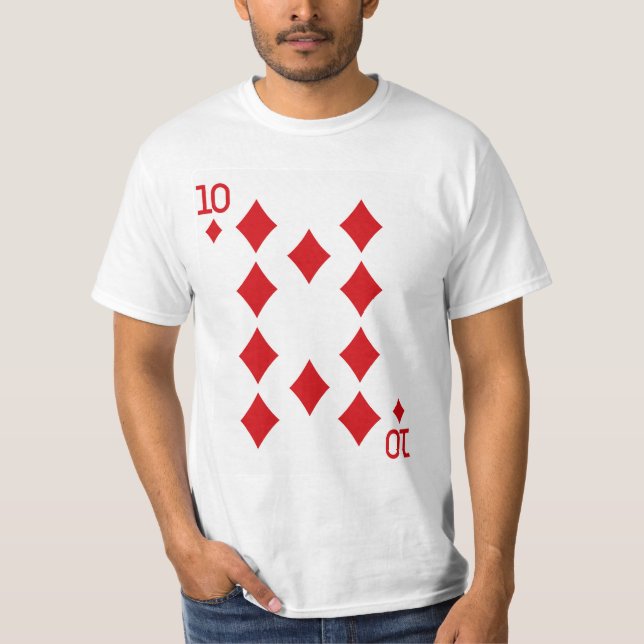 Ten of Diamonds Playing Card T-Shirt (Front)