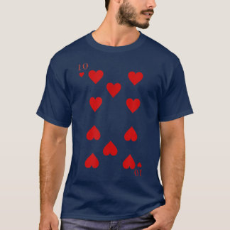 Ten of Hearts Halloween Costume Playing Cards Cosp T-Shirt