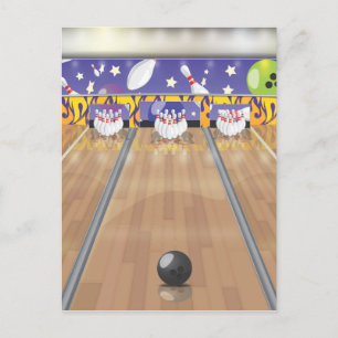 Ten Pin Bowling Alley Postcard