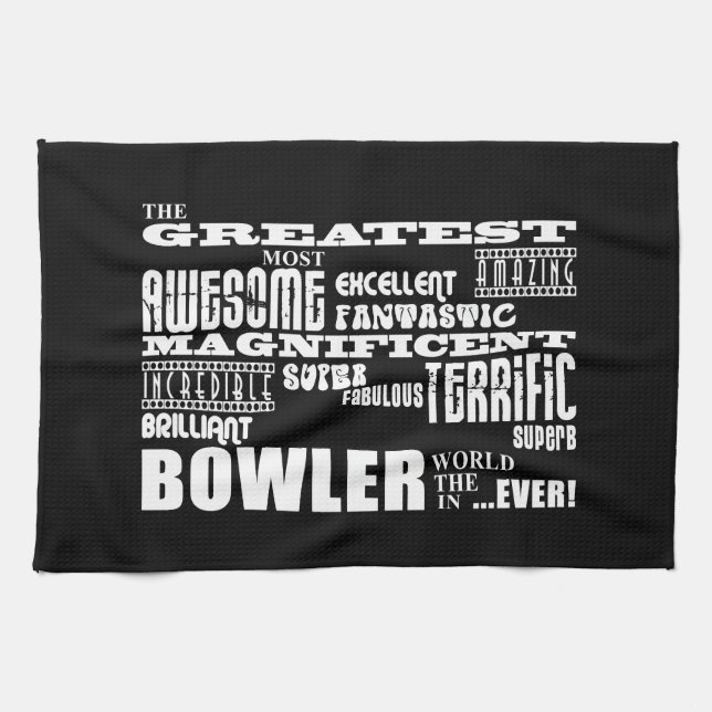 Ten Pin Bowling Bowlers Greatest Bowler World Ever Tea Towel (Horizontal)