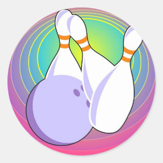 Ten Pin Bowling Classic Round Sticker