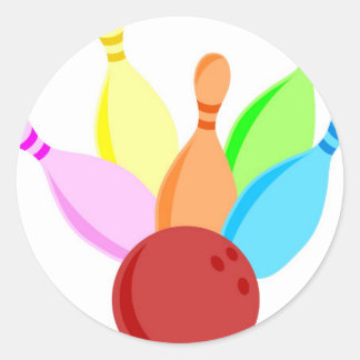 Ten Pin Bowling Classic Round Sticker
