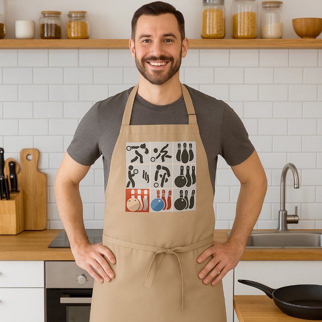 Ten Pin Bowling Icons Apron (Creator Uploaded)