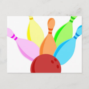 Ten Pin Bowling Postcard