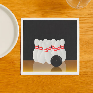 Ten Pin Bowling Strike Napkin
