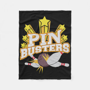 Ten Pin Bowling Team Graphic Pin Busters Fleece Blanket