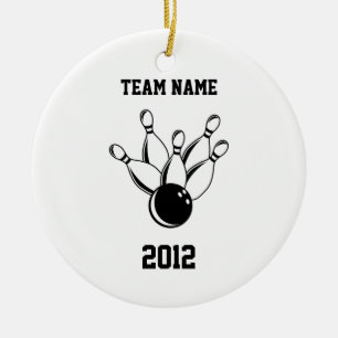 Ten Pin Bowling, Team Name, 2012 Ceramic Tree Decoration