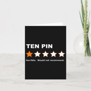 Ten Pin One Star Review Funny Bowling For Bowlers Card