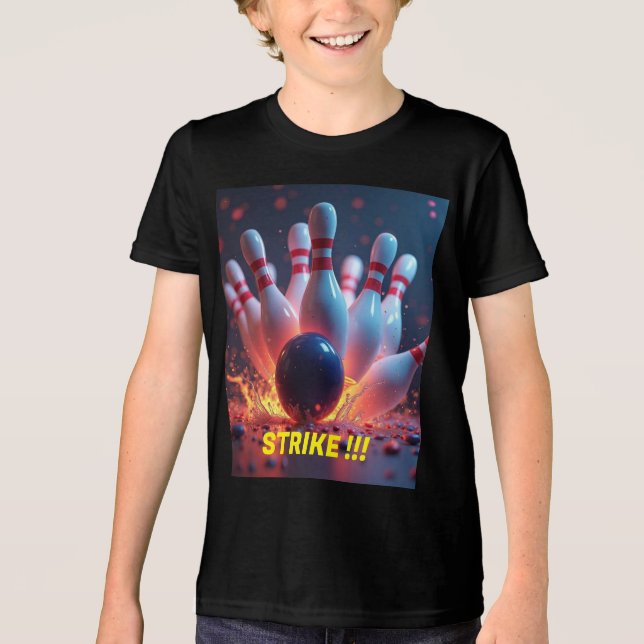 ten pin strike Tri-Blend shirt (Front)