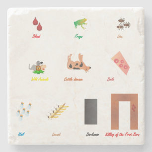 Ten Plagues Stone Coaster