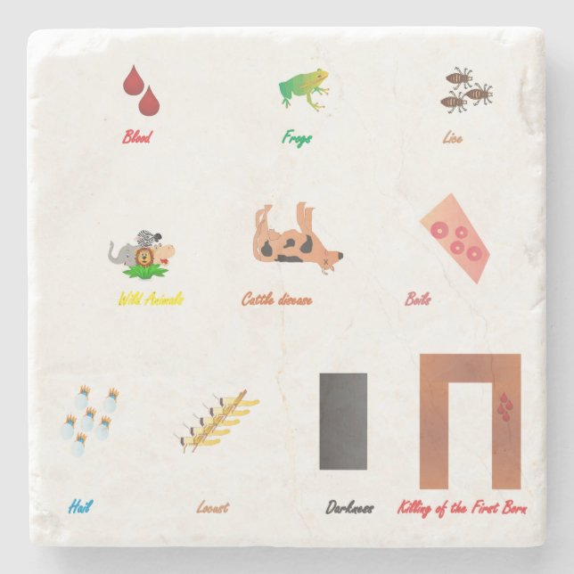 Ten Plagues Stone Coaster (Front)