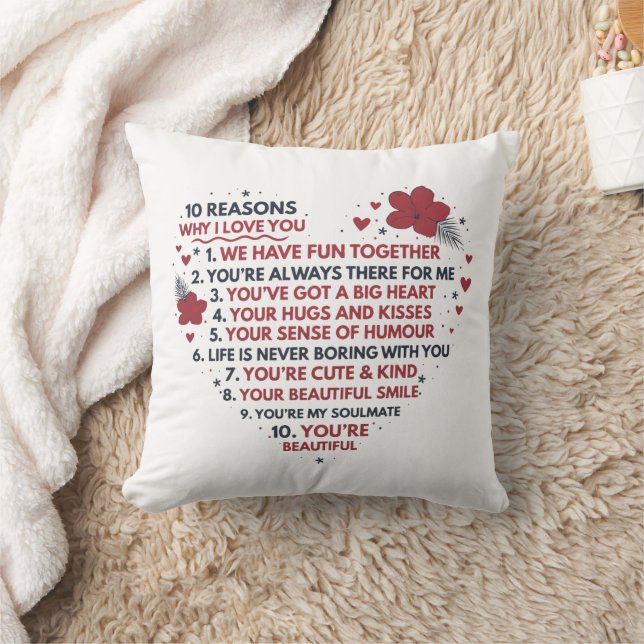 ten reasons why I love you Anniversary poem  Cushion (Blanket)