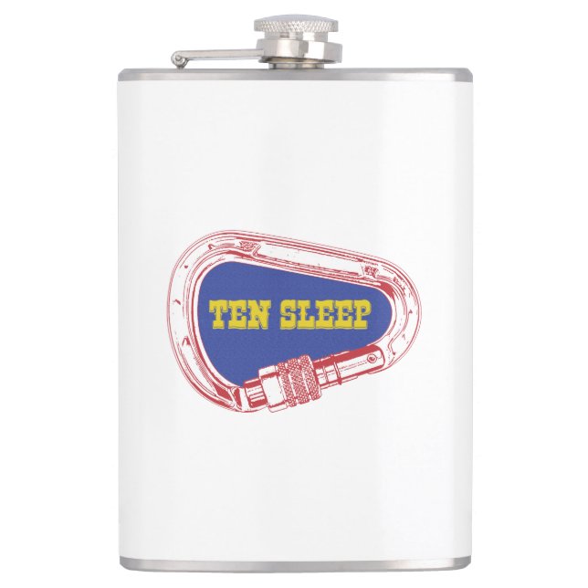 Ten Sleep Rock Climbing Carabiner Hip Flask (Front)