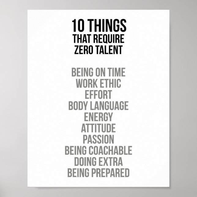 Ten Things That Require Zero Talent Poster (Front)
