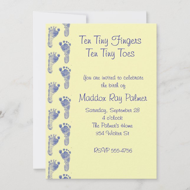 Ten Tiny Toes Invitation (Front)