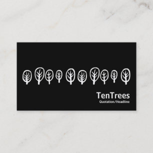 Ten Trees - White on Black Business Card