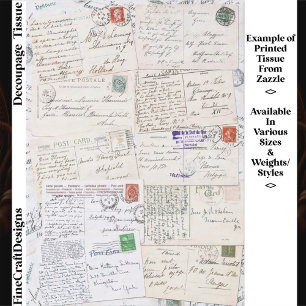 Ten Vintage Handwritten Postcards ES1 Decoupage Tissue Paper