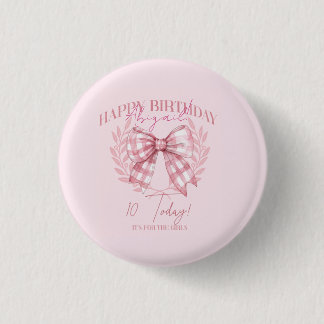 Ten Year Old Girl's Beribboned Birthday 3 Cm Round Badge
