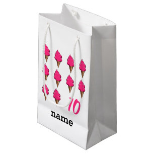 Ten year old Girls Birthday Cute Pink Ice Creams Small Gift Bag