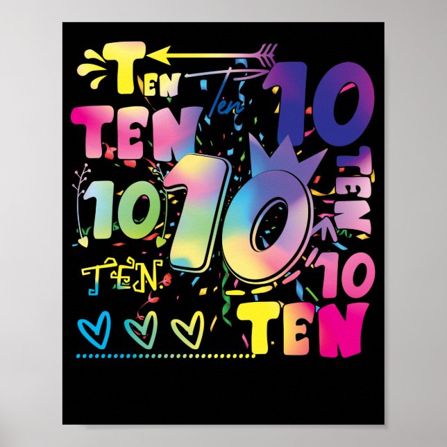 Ten Years Old 10th Birthday Poster (Front)