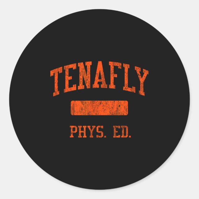 Tenafly High School Hs Tenafly Nj Phys Ed  Classic Round Sticker (Front)