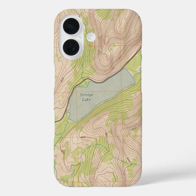 Tenaya Lake, Yosemite Topographic Map Case-Mate iPhone Case (Back)