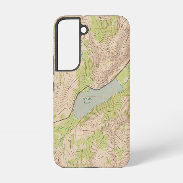Tenaya Lake, Yosemite Topographic Map Samsung Galaxy S22 Case (Back)
