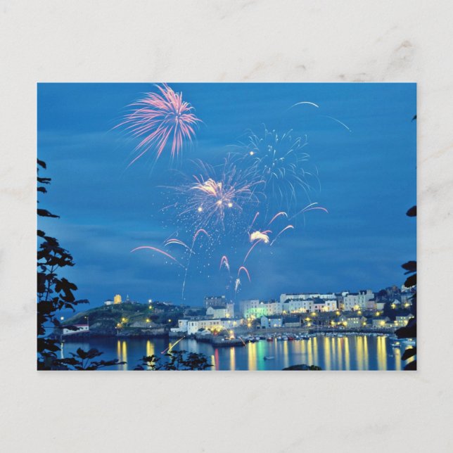 Tenby fireworks display postcard (Front)
