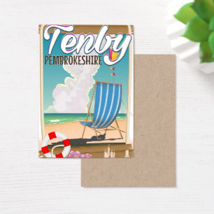 Tenby Pembrokeshire beach travel poster