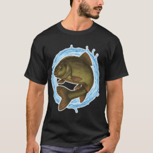 Tench Fish Water Splash Illustration T-Shirt