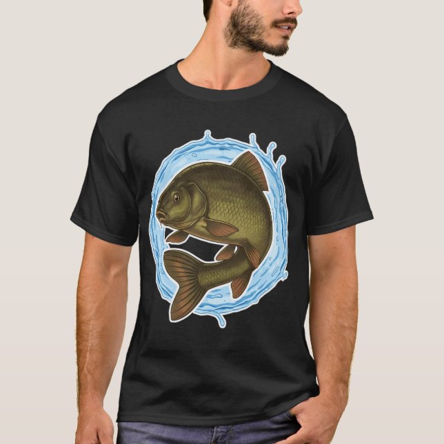 Tench Fish Water Splash Illustration T-Shirt (Front)