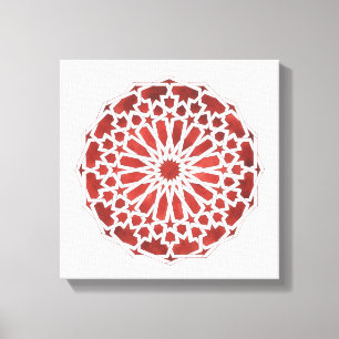 Tender canvas Moroccan red mosaic ALCAZAR Print