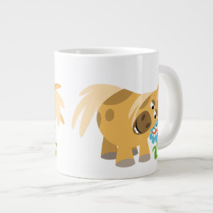 Tender Cartoon Pony and Flower Jumbo Mug